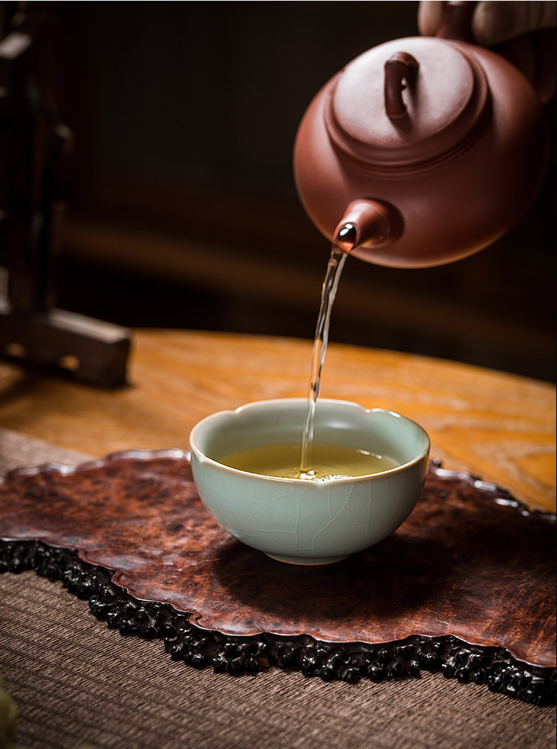 汝窑功夫茶具主人杯喝茶个人专用景德镇手工高端茶盏青瓷品茗单杯