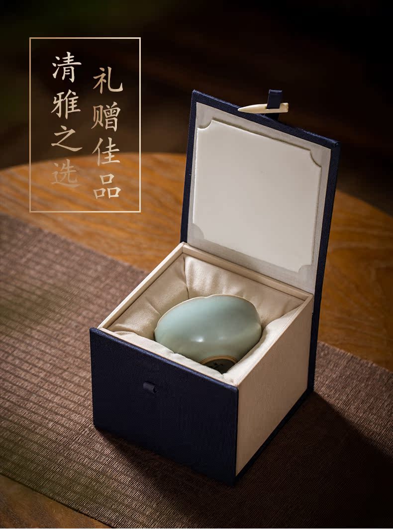 汝窑功夫茶具主人杯喝茶个人专用景德镇手工高端茶盏青瓷品茗单杯