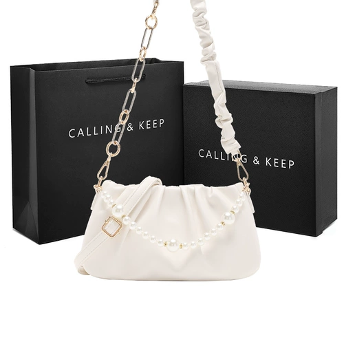 Небольшая дизайнерская белая сумка подмышку, сумка через плечо, сумка на одно плечо, коллекция 2023, премиум класс