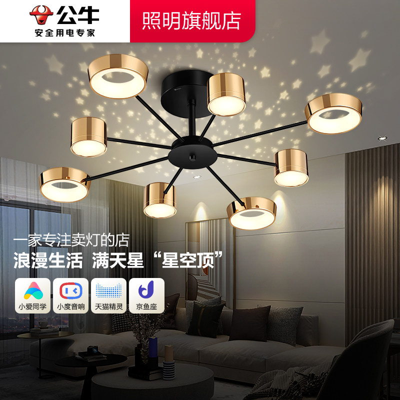 公牛客厅灯吊灯现代简约创意餐厅卧室吊灯吸顶灯灯具2025新款