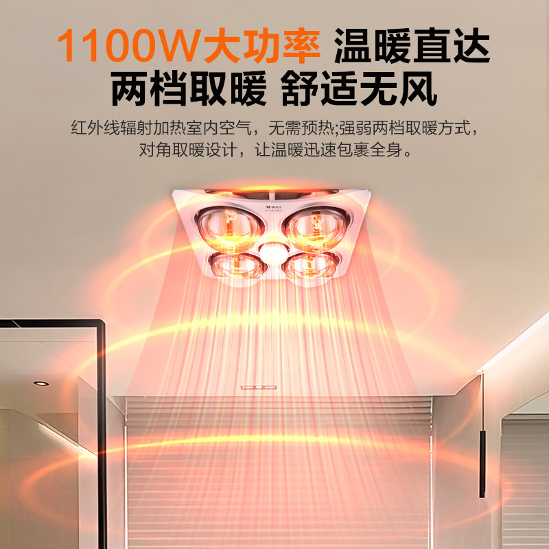 Bull Pvc Gypsum Board Plastic Honeycomb Panel Light Bulb Heating Bathroom Heater 30X30 Bathroom Exhaust Fan Lighting Integrated