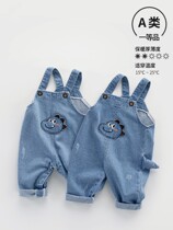 Next road baby overalls spring and summer new style 1-3 year old boys and girls baby pants cute cartoon jeans