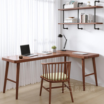Solid wood corner desk bookshelf combination home student bedroom desk L-shaped corner desktop computer desk corner
