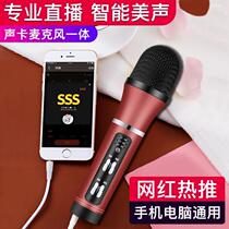 Bugu Bird C25 Universal K Singer Machine Microphone Singing Bar Live Built-in Acoustic Card Microphone Integrated Suit