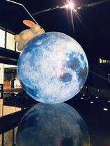 Inflatable Moon Rabbit Inflatable Model Luminous Rabbit Model Air-holding Cartoon Astronaut Super Big Moon Climbing Rabbit Lean Rabbit