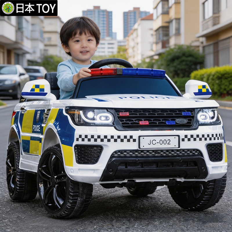 Japanese Toy Children's Electric Four-Wheel Police Car with Remote Control Toy Car for Boys and Girls, Baby's First Birthday Gift