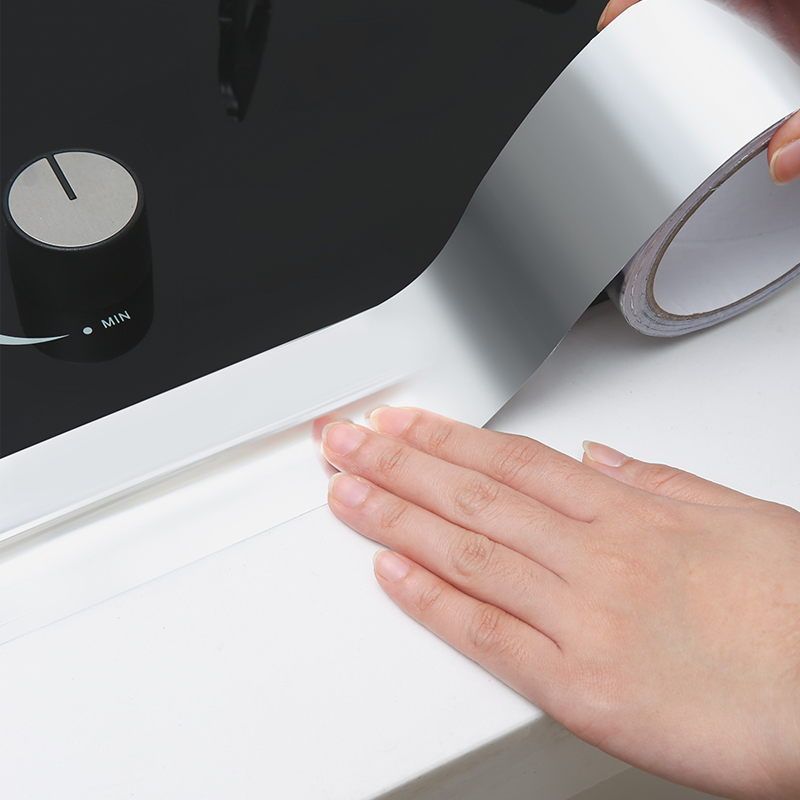 10 meters aluminum foil beautiful seam stickers self-adhesive kitchen sink waterproof stickers cooktop oil-proof sink sink water retaining strip