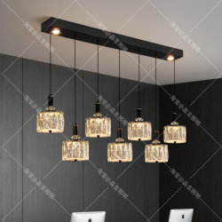Crystal Dining Room Light, Italian Light Luxury Style, 2026 New Model, Long Strip Light Above the Dining Table, Bar Counter Light, Island Chandelier
