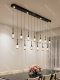 Light Luxury and High-End Restaurant Main Light 2026 New Model Bar Counter Linear Long Pendant Light Designer Dining Table Crystal Long Pendant Light