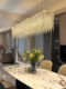 Italian-Style Light Luxury Crystal Dining Room Chandelier, High-End Designer Hotel Front Desk Villa Dining Table Creative Island Bar Lamp
