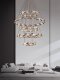 New Duplex Modern Minimalist Circular Light Luxury Smoky Gray Crystal Chandelier for Open-Plan Villa Mezzanine Living Room