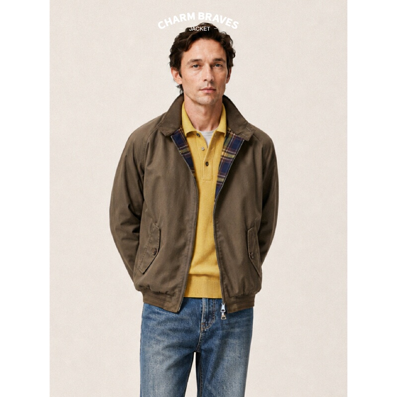 Pima Cotton Archroma Waterproof and Stain-Resistant Fabric Classic Harrington G9 Jacket Short Jacket Autumn and Winter Coat