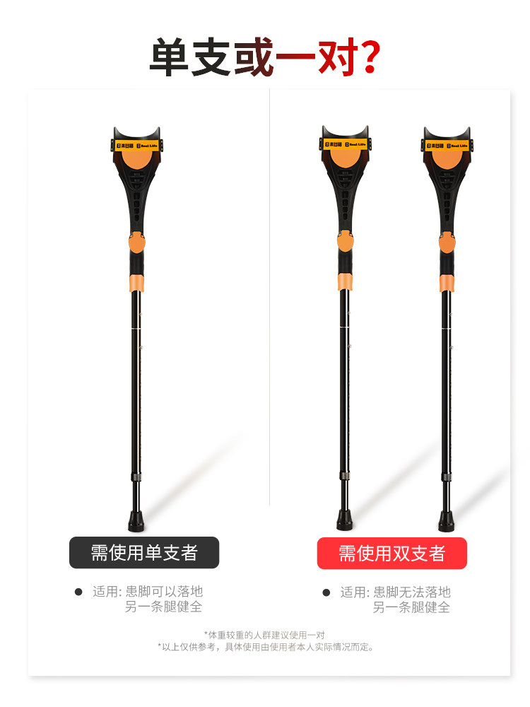 Le Laifu Arm Crutches Are Lightweight, Stable, Foldable Elbow Crutches, Telescopic Underarm Crutches, Portable Fracture Rehabilitation Walking Aids