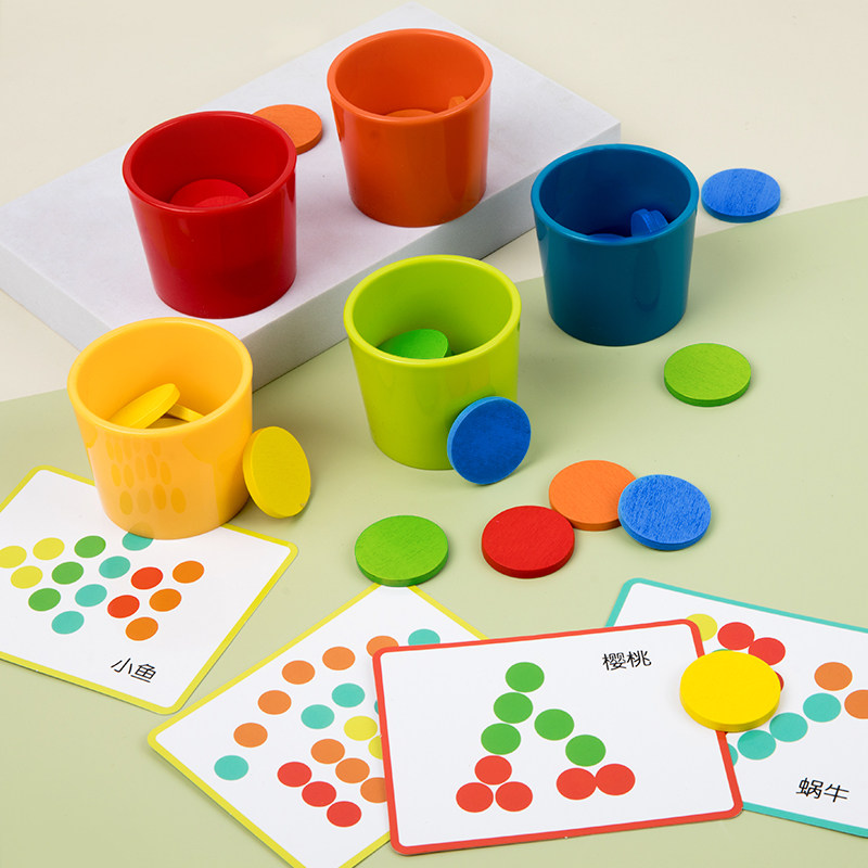Baby Cognitive Distinguish Color Sorting Cups Children Monsoon Teaching Aids Young Children Early Teaching Paired Puzzle Force Building Blocks Toys-Taobao
