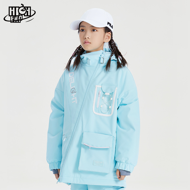Supreme ski suit girls waterproof quilted veneer double-board quilted ski jacket warm boy ski equipment
