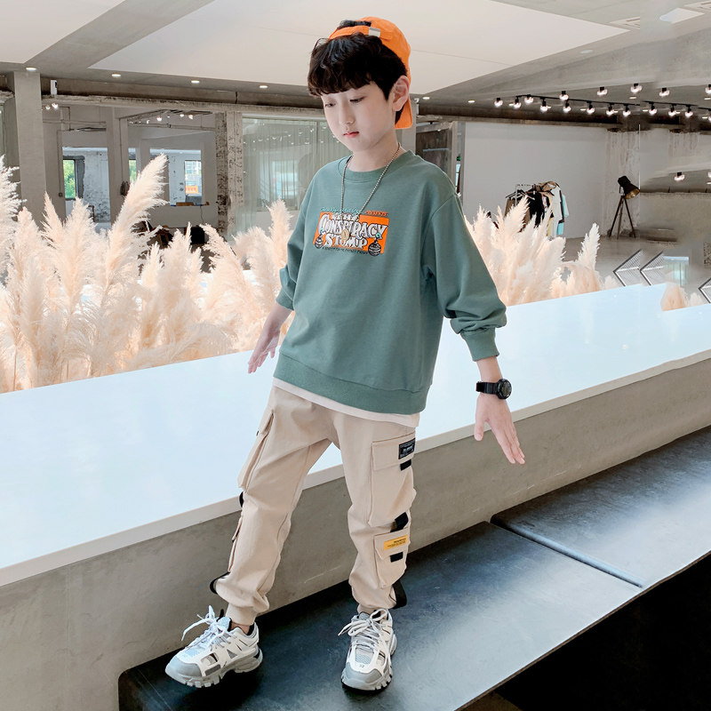 Children's clothes boy's suit 2022 new childhood cool and handsome sports two sets