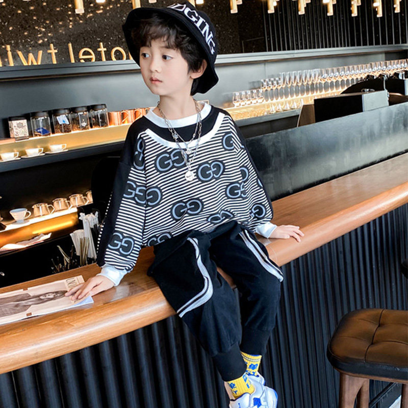 Boy Autumn Clothing Long Sleeve Suit 2021 New Spring Autumn Season Boy Handsome Children Casual Foreign Pie Street Boy Clothing Tide