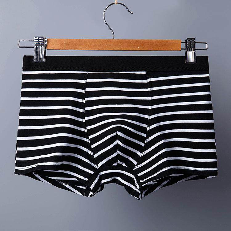 4-pack of cotton men's underwear Korean striped trendy men's cotton boxers personality simple slim boxer pants