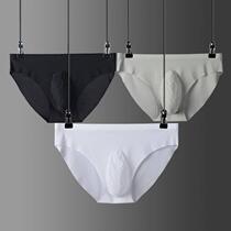 3D Punch Die Mens Triangle Briefs Male Ice Silk Without Marks A Sexier Ultra Thin Transparent Youth Summer Shorts Head