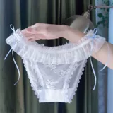 Милые кружевные трусы, тонкие дышащие комфортные хлопковые антибактериальные сексуальные штаны