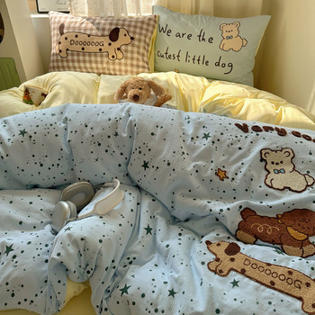 ins Pure Cotton Four-Piece Bedding Set 2025 New Model All-Cotton Duvet Cover Bed Sheet Quilt Cover Student Single Dormitory Three-Piece Set 4