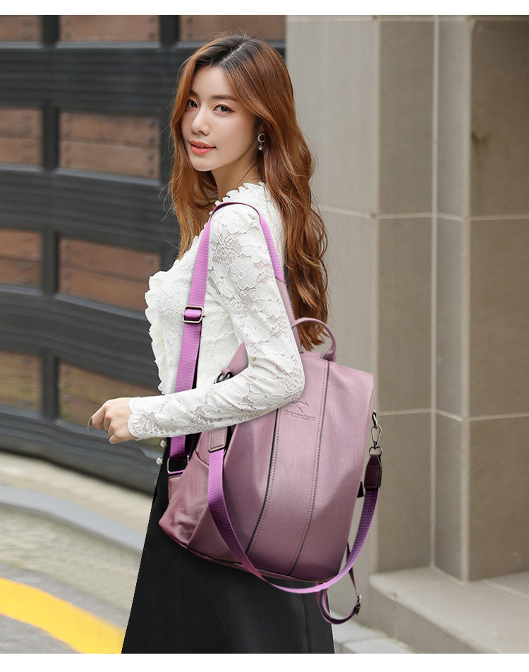 рюкзак anti-theft leather backpack women vintage shoulder bag ladie Other