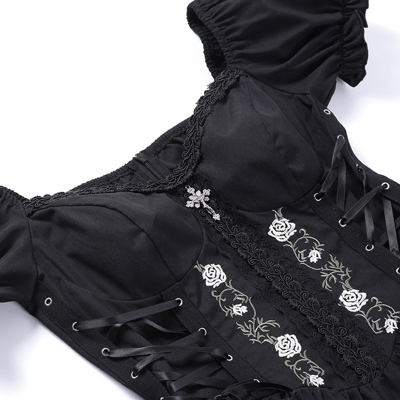 Altgoth Vintage Gothic Princess Dress Женщины Dark Harajuku La        
