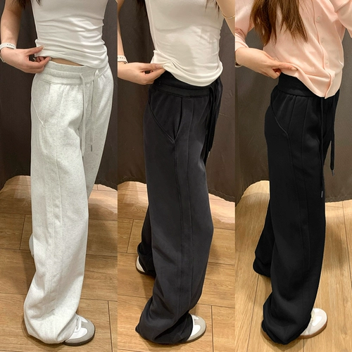 Летние штаны для отдыха, для формы тела «груша», высокая талия, оверсайз, свободный прямой крой, по фигуре