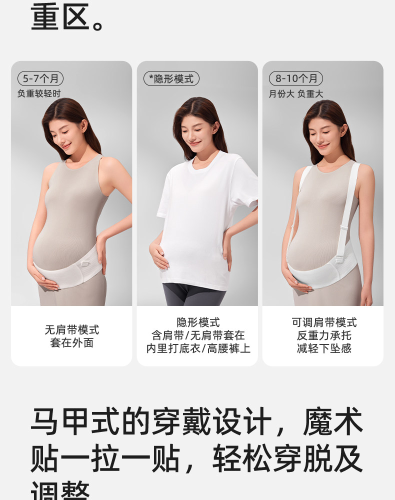 十月结晶托腹带孕妇专用孕晚期中期孕后期多功能简约托腹腰带腹带 — 20