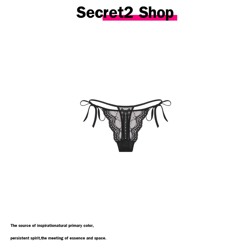 Secret2 Shop French-Style Sexy Lace-Up Bow Hollow-Out Seductive Thong Panties for Women 2026 New Model