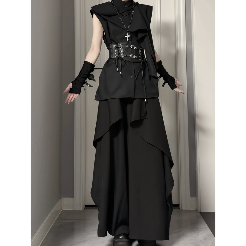 Roae Original New Chinese-Style Top with a Unique Design, Niche Ribbon Vest Shirt, Unisex Sleeveless Shirt