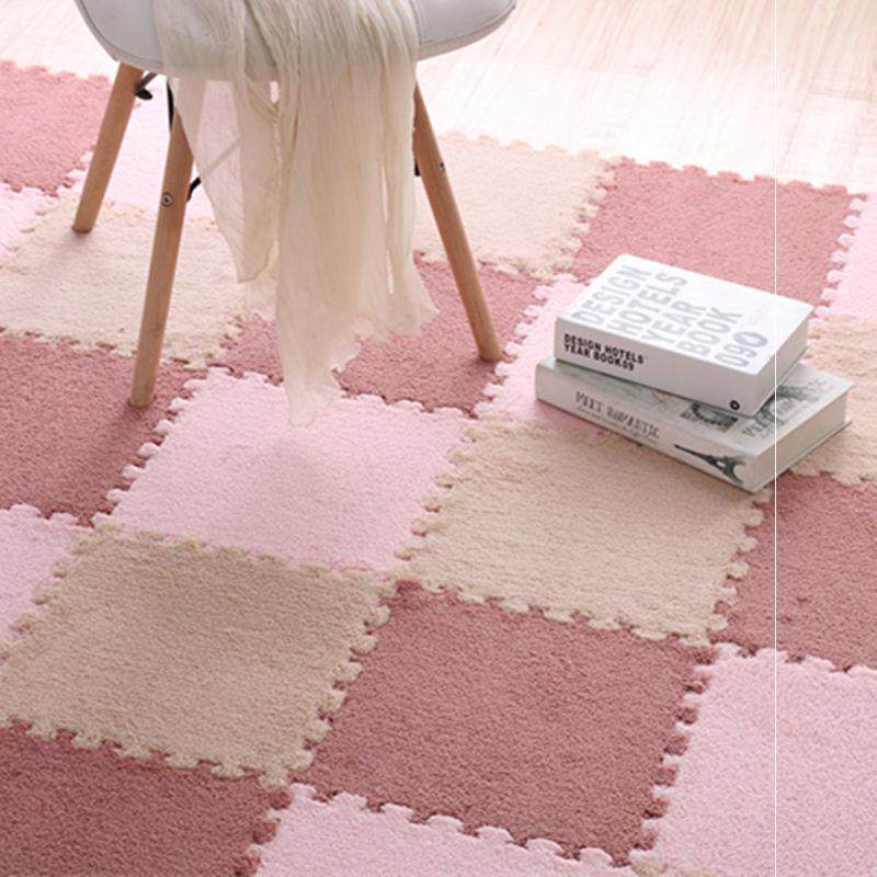 Bedroom full of square splicing floor mat home room washable cut suede carpet large area crawling mat