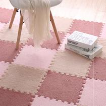 Bedroom Full Laid Block Splicing Ground Mat Home Room Washable Cut Suede Suede Carpet Large Area Crawl Mat
