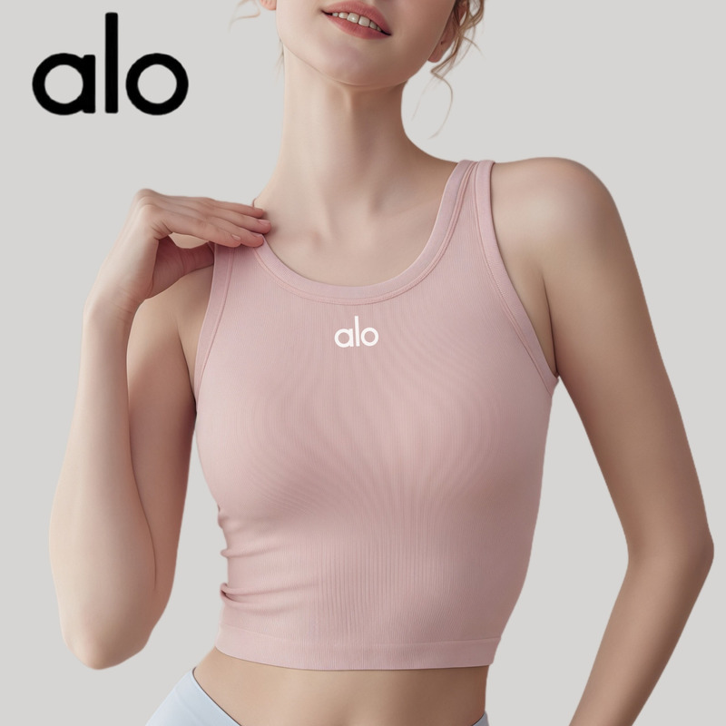 Aio Women's Fitness Vest with Chest Pads, Professional Running Training Sports Top, Sleeveless, Tight-Fitting, Sexy Inner Wear for Summer