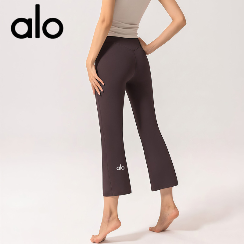Aio Eight-Point Flared Pants High-Waisted Slimming High-Elasticity Naked-Feel Sports Yoga Fitness Pants for Women 2026 New Summer Style Aio Eight-Point Flared Pants High-Waisted Slimming High-Elasticity Naked-Feel Sports Yoga Fitness Pants for Women 2026 New Summer Style