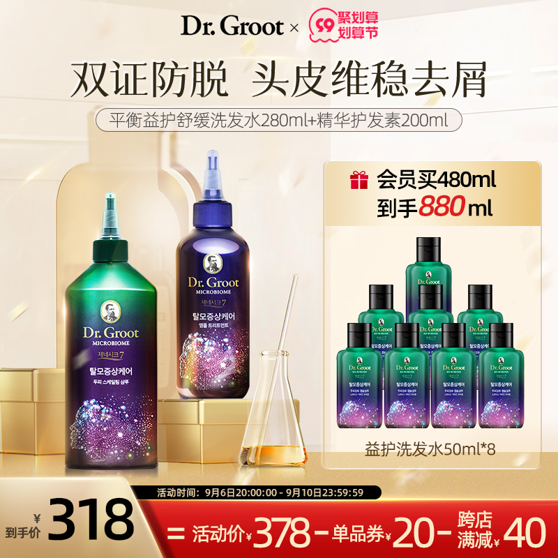 Dr Groot Klott Scalp Balancing Protective Hair Loss Soothing Shampoo Softening Conditioner Serum Set