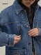 XAKA美式复古水洗做旧牛仔夹克男2025新款高级感多口袋情侣外套潮