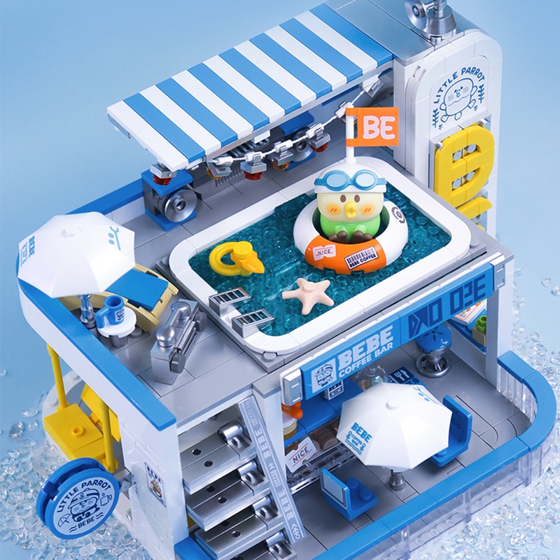 Little Parrot Bebe Play Mall Building Block Toys Convenience Store Sushi Restaurant Izakaya Outdoor Coffee Shop Little Parrot Bebe Play Mall Building Block Toys Convenience Store Sushi Restaurant Izakaya Outdoor Coffee Shop
