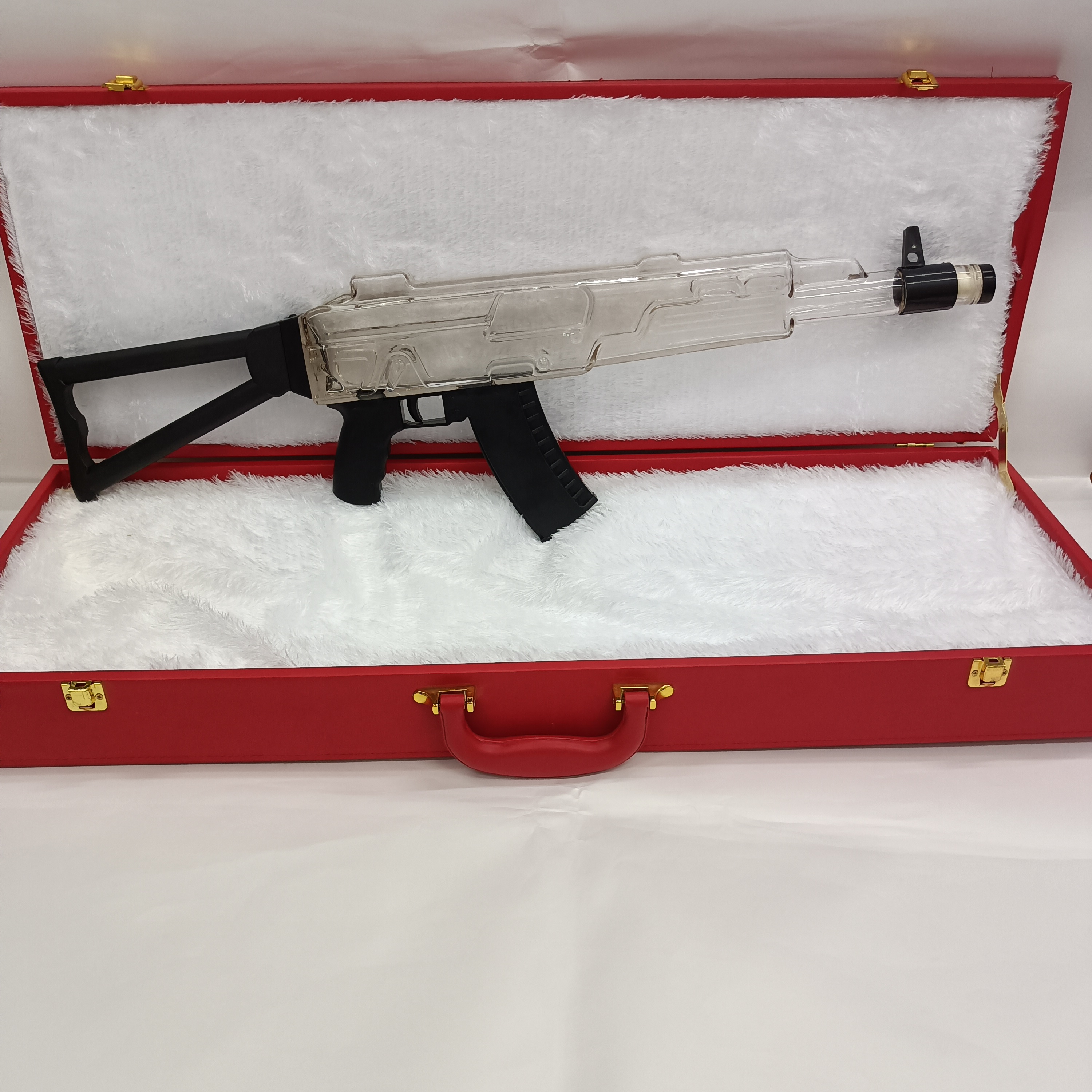 Submachine gun AK47 wine bottle suit European and American upscale big gun wine bottle glass process red fine gift box-Taobao