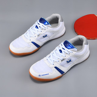 2022 New Genuine Blue Butterfly Soft Sole Comfortable Mesh Lightweight Breathable Table Tennis Shoes Men's and Women's Badminton