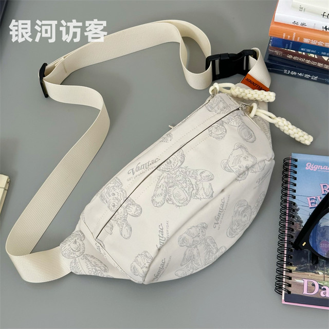 Korean ins cute bear bag bag female niche casual girl versatile students crossbody bag cycling sports waist bag