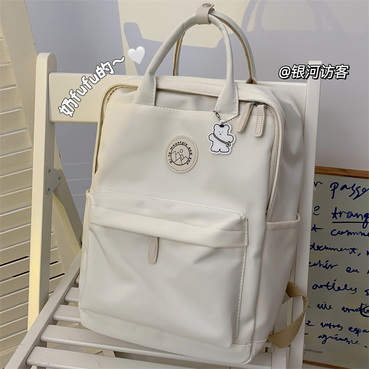 Korean College Style Girl Backpack Japanese Casual School Bag Solid Color Versatile Backpack for College Students 14inch Laptop Bag