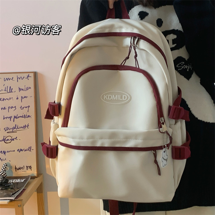 College Wind Computer Shoulder Bag Women Han Edition Large Capacity Double Shoulder Bag Day Teins Small Crowd Design Feeling University Students School Bag