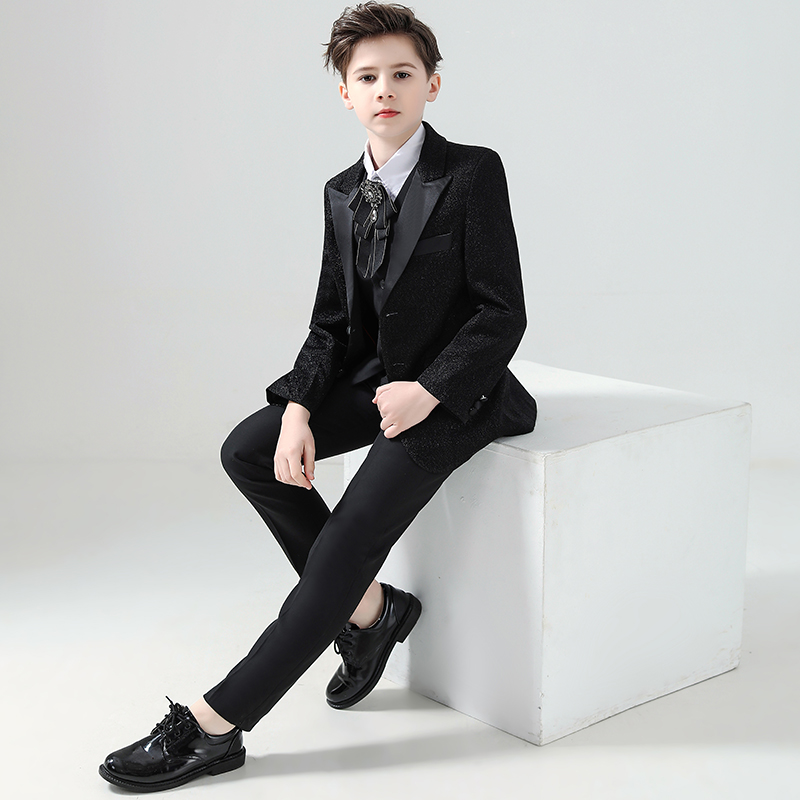 Boy host small dress 2022 new jacket handsome British children's suit suit flower girl piano performance