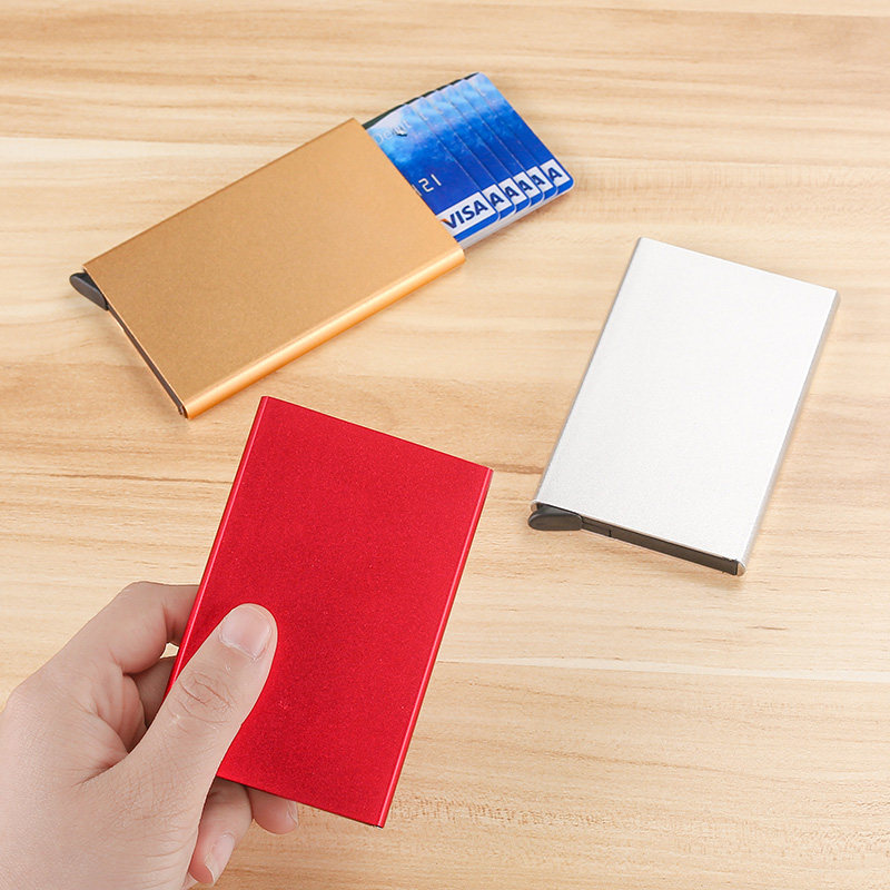 High-grade metal aluminum alloy men's card holder multi-card slot portable card holder ultra-thin anti-theft swipe card holder compact