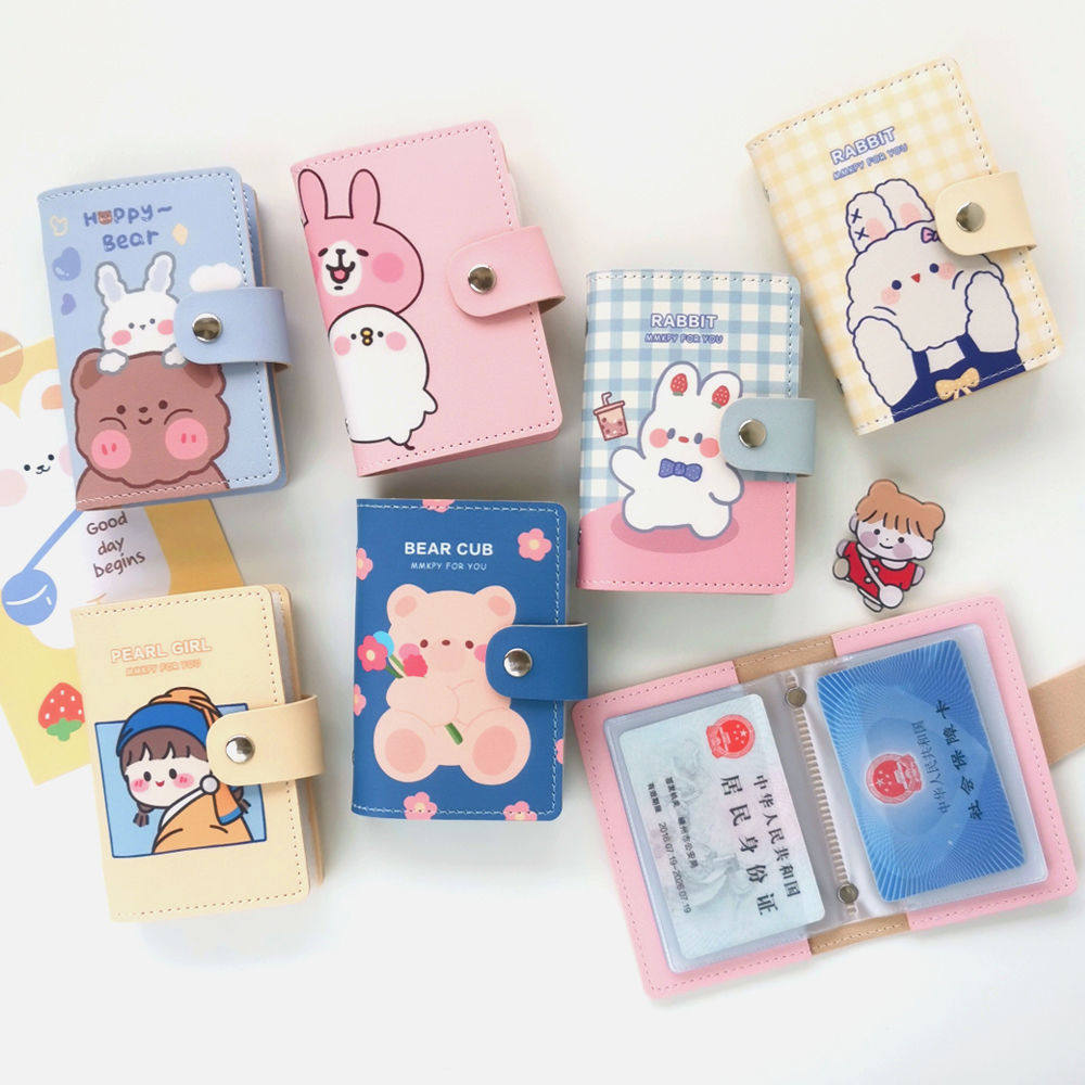 ins cute card bag female style Korea mini ultra slim small large capacity multi-position student anti-degaussing card bag 