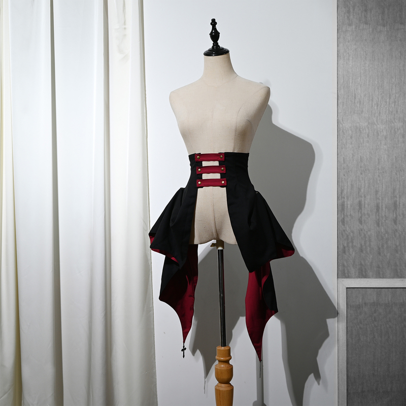 Original Authentic Product + Vlad's Night Feast + Waistband with Trailing Train in Black and Red, Black and Blue Gothic Lolita Style