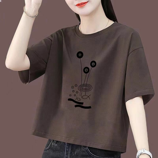 Fashionable short trendy fashion T-shirt spring and autumn 2023 new style this year's popular foreign style age-reducing T-shirt tops versatile