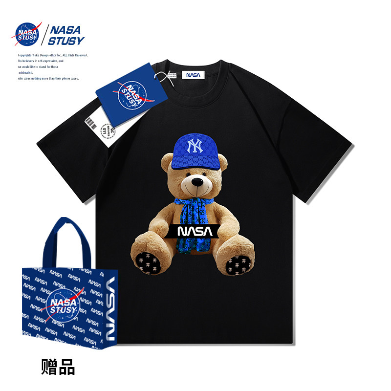 NASA's new T-shirt round neck short-sleeved men's ins tide brand summer loose half-sleeved top clothes couple wear casual all-match