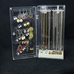 Ming Jewelry Necklace Ear 109 데스크톱 스토리지 랙 매달려 투명 랙 저장 먼지 방진 목걸이 디스플레이 랙 회전식 반지